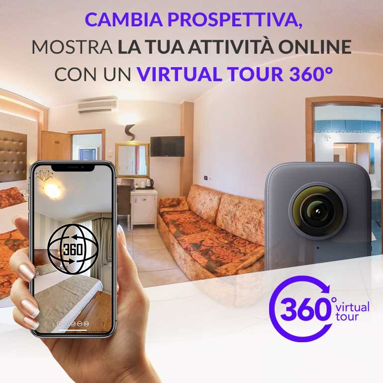 Virtual Tour 360°: Tour virtuale di ambienti interni ed esterni da inserire nel sito web, social e google.