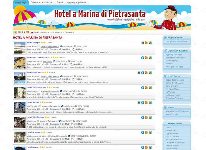 Hotel a Marina di Pietrasanta a Massa Carrara
